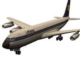Boeing 707 aircraft 3d model preview