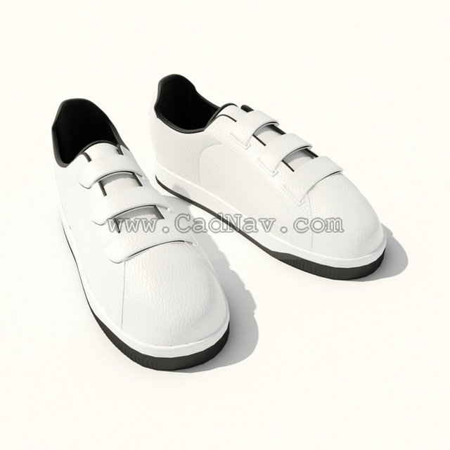 Leather Flat Shoe Mens Casual Shoes 3d rendering