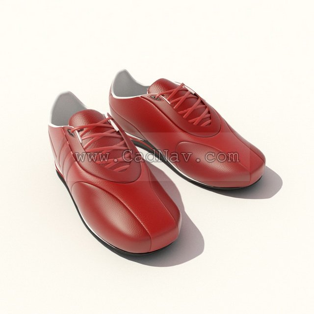 Genuine leather men dress shoes 3d rendering