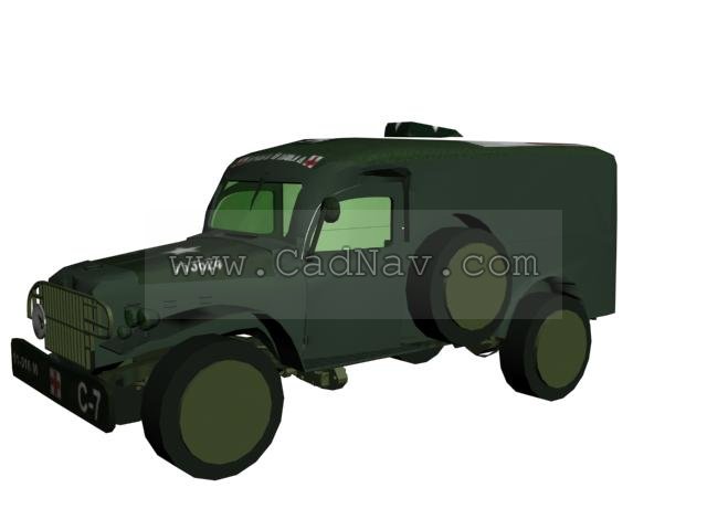 AMBWC54 field ambulance 3d rendering