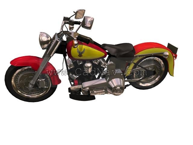 Harley-Davidson Fat Boy motorcycle 3d rendering