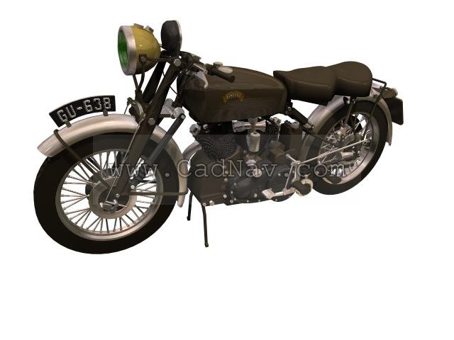 Vincent Black Shadow motorcycle 3d rendering