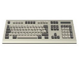 Standard computer keyboard 3d model preview