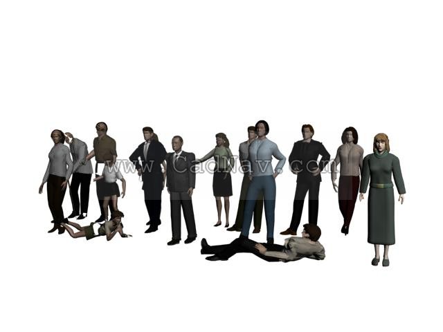 Group of people 3d rendering