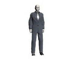Men in suits 3d model preview