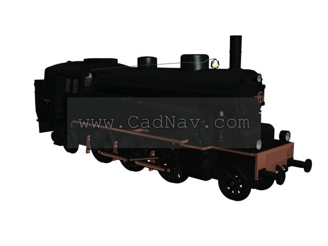 Steam locomotive 3d rendering