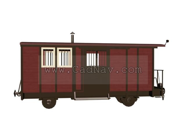 Railway carriage 3d rendering