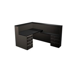 Office Partitions desk 3d model preview