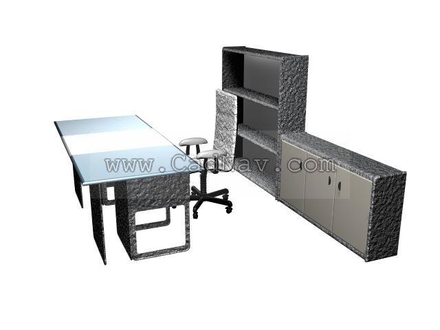 Office Desk and Filing Cabinets 3d rendering