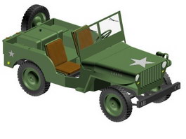 Military jeep 3d model preview