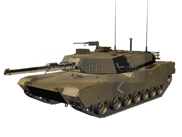 USA M1 Abrams  main battle tank 3d rendering