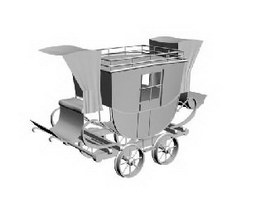 Horse Rail Wagon 3d model preview