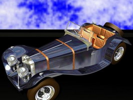Jaguar SS100 3d model preview