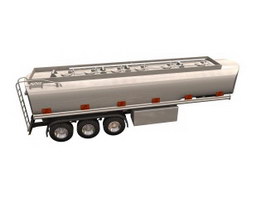 Chemicing liquid tank trailer 3d model preview