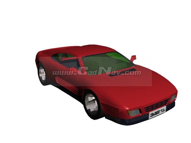 Ferrari 348 spider sportcar 3d rendering