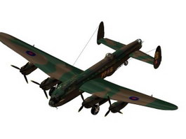 Avro Lancaster PA474 heavy bomber 3d model preview