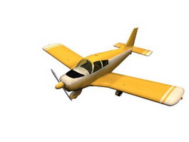 Piper PA-28 Cherokee light aircraft 3d model preview