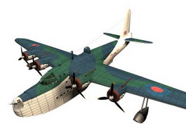 Short Sunderland Military flying boat bomber 3d model preview