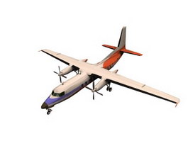 Fokker F27 Friendship Airliner 3d model preview