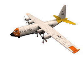 Lockheed C-130 Hercules Military transport aircraft 3d model preview