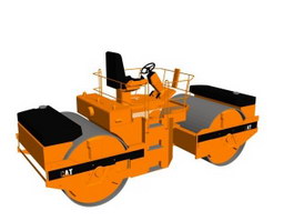 Tandem road roller 3d model preview