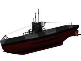 Type 7b submarine 3d model preview