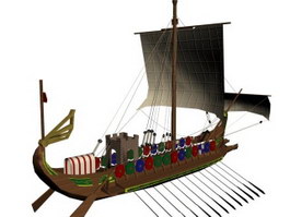 Roman ship 3d model preview