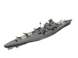 German battleship Bismarck 3d model preview