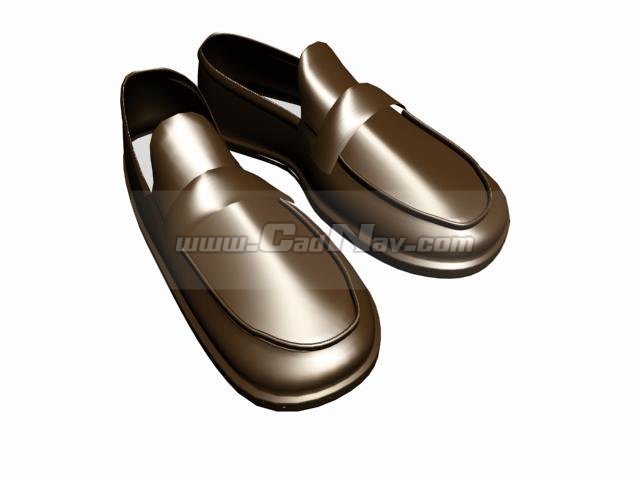 Mens leather shoe 3d rendering