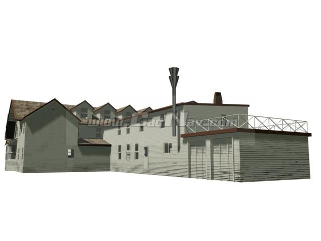 Wooden Building 3d rendering