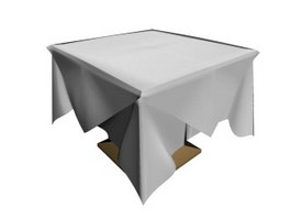 Square Table and table cloth 3d preview