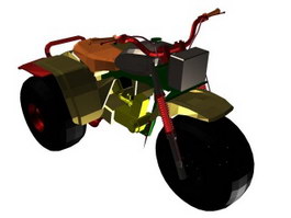 Low poly motocross bike 3d model preview