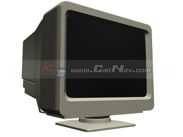 Computer CRT monitor 3d rendering