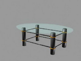 Circular Glass Coffee Table 3d model preview