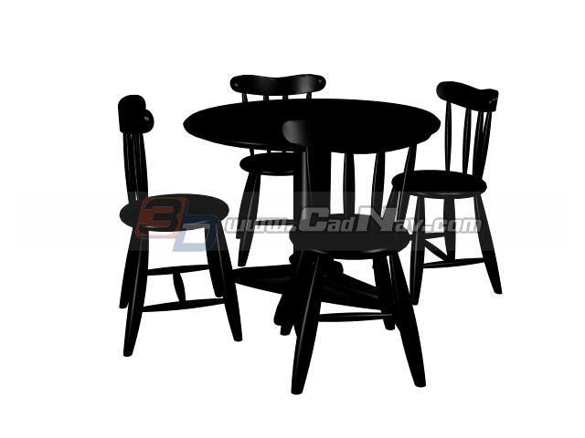 Dining table and chairs 3d rendering