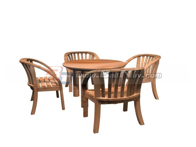 Garden table and chairs 3d rendering