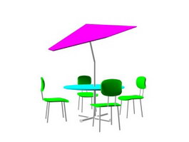 Garden Sets Plastic furniture 3d model preview