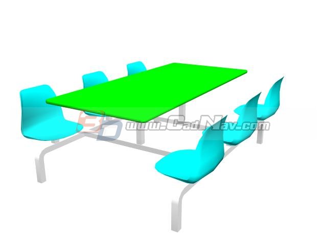 School Dining Table Set 3d rendering