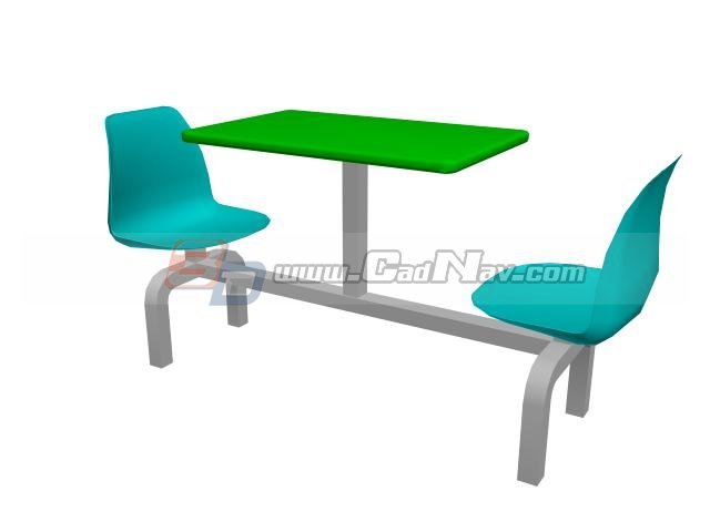2 Seats Restaurant table sets 3d rendering