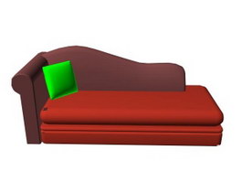 Fabrics settee couch 3d model preview