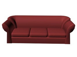 Three seater sofa 3d model preview
