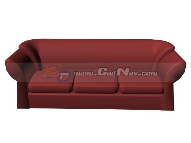 Three seater sofa 3d rendering