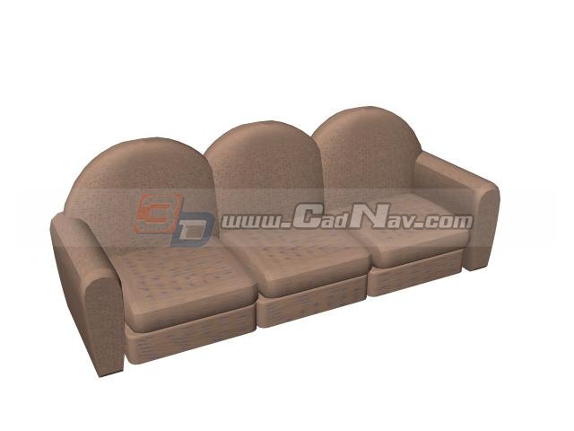Long armchair sofa 3d rendering