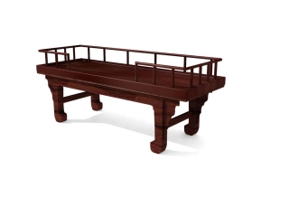 Chinese furniture arhat bed 3d model preview