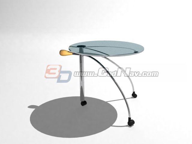 Ronald Schmitt Chrome-plated metal side table 3d rendering