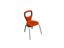 Plastic garden chair 3d model preview