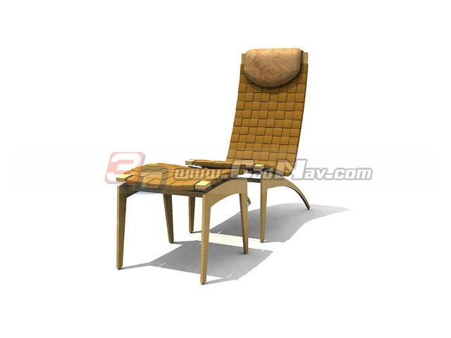 Bamboo Outdoor Lounge Chair 3d rendering
