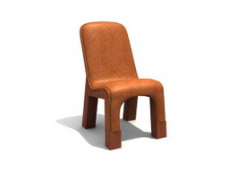 Restaurant Dining leather chair 3d model preview