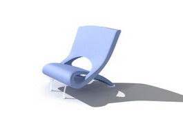 Low sunlounger 3d model preview