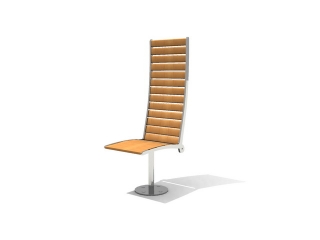 Straight-back bar chair 3d model preview